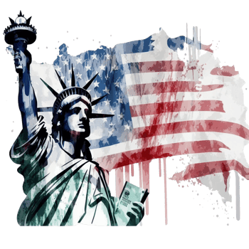 Watercolor statue of liberty clipart, 4th of July element, png