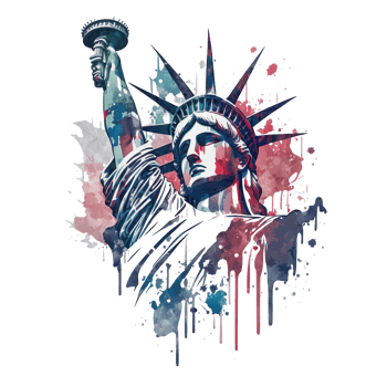 Watercolor statue of liberty clipart, 4th of July element, png