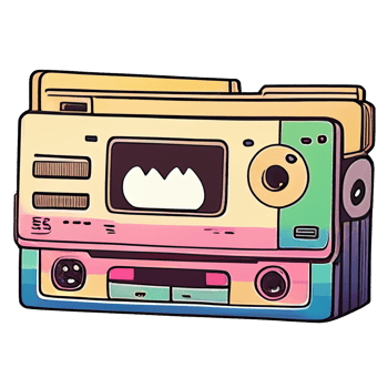 Vintage kawaii tape, nostalgic 80s sticker, png