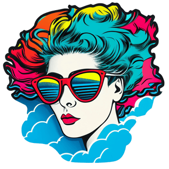 Vintage 80's Pop girl sticker, png