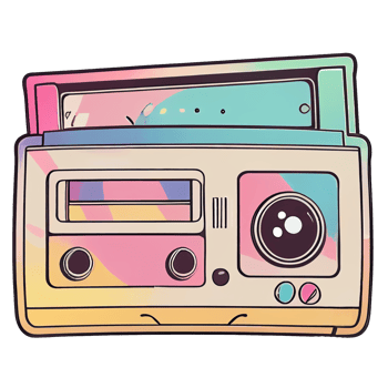 Vintage kawaii tape, nostalgic 80s sticker, png