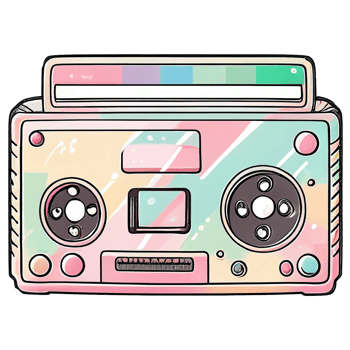Vintage kawaii tape, nostalgic 80s sticker, png