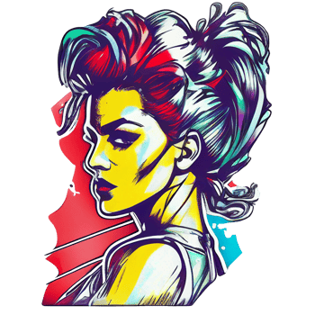 Vintage 80's Pop girl sticker, png