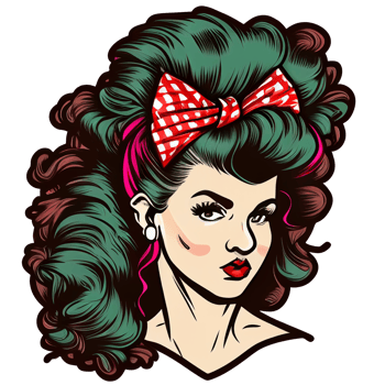 Vintage 80's Pop girl sticker, png