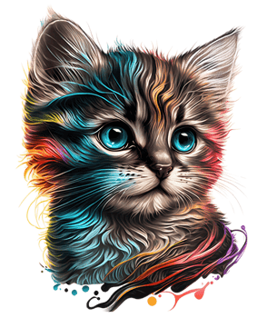 cute round faced cat with a smile, isolated, png
