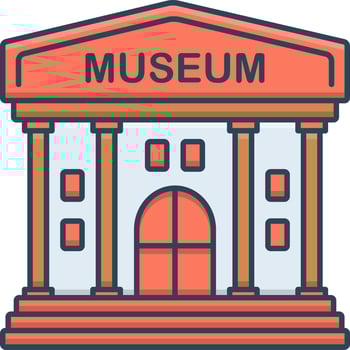color icon for museum vector