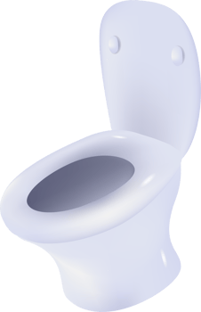 Toilet 3d cute element clipart png illustration
