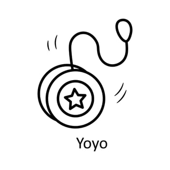 Yoyo vector outline Icon Design illustration. Toys Symbol on White background EPS 10 File