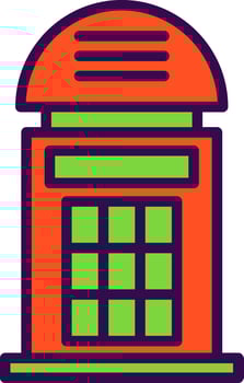 Phone booth Vector Icon Design