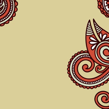floral background with paisley and indian florals. damask style pattern for textile and decoration. classic ornament with flowers. vector