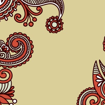 floral background with paisley and indian florals. damask style pattern for textile and decoration. classic ornament with flowers. vector