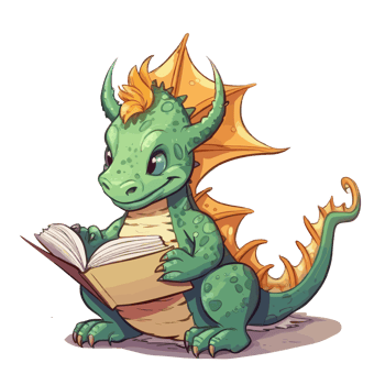 cute baby dinosaur read book . png