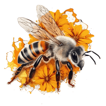 watercolor bee honeycomb honey . png