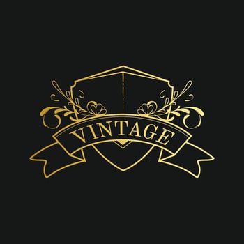 vintage golden frame vector