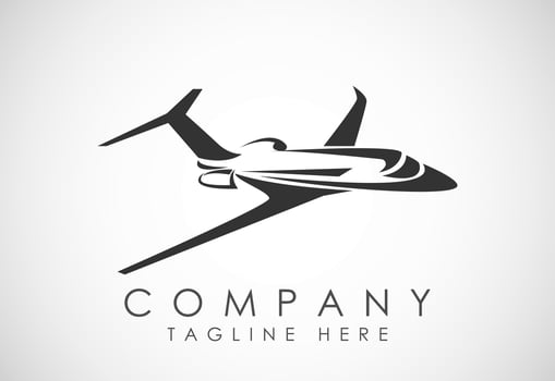 Airplane aviation vector logo design concept. Airline logo plane travel icon. Airport flight world aviation.