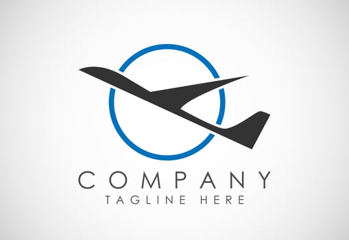 Airplane aviation vector logo design concept. Airline logo plane travel icon. Airport flight world aviation.