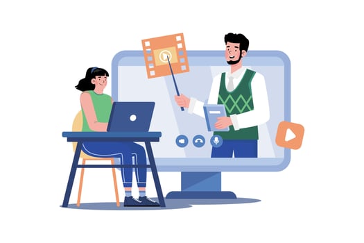 Instructional Designer Creates Training Videos vector