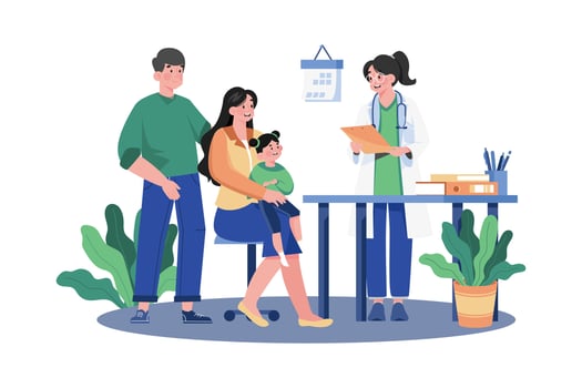 A Medical Social Worker Helps Patients vector