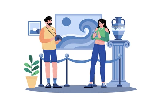 Couple's Art Exhibitions or Theater Performances vector