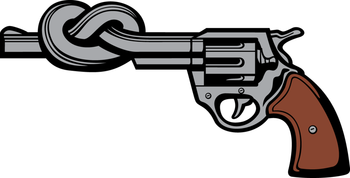 Revolver Barrel Tied in Knot PNG Illustration