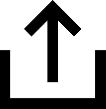 Upload arrow outline vector