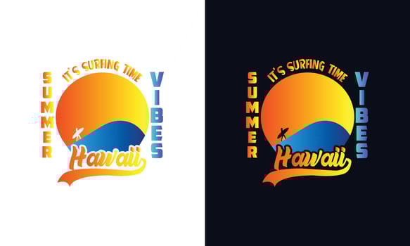 Summer vibes typography logo design template. Summer beach logo template. vector