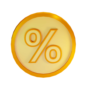 3d percent text label illustration concept icon png