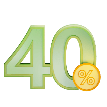 3d 40 discount percent text label illustration concept icon png