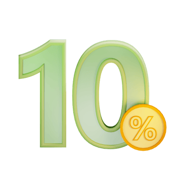 3d 10 discount percent text label illustration concept icon png