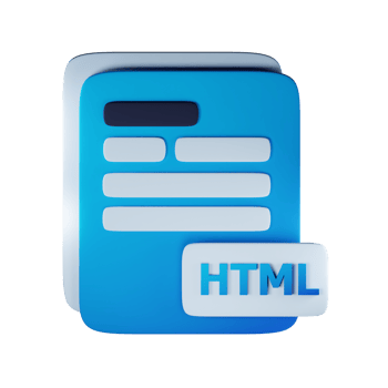 3d html file extension document illustration concept icon png