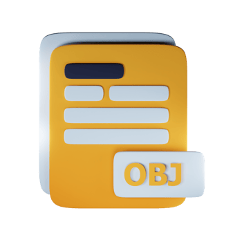3d obj file extension document illustration concept icon png