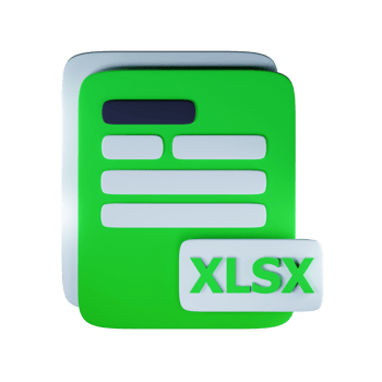3d xlsx file extension document illustration concept icon png