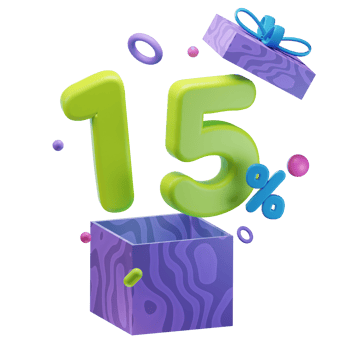3d 15 percent discounts opened gift box sales promo illustration concept icon png