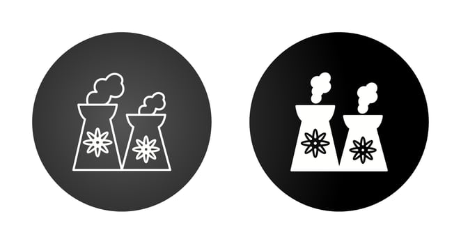 Nuclear Plant Vector Icon
