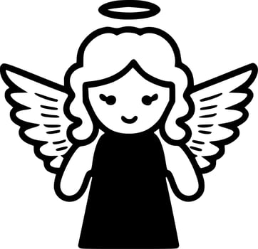 Angel, Minimalist and Simple Silhouette - Vector illustration