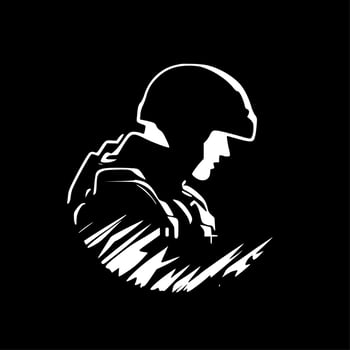 Army - Black and White Isolated Icon - Vector illustration