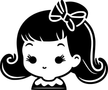 Baby Girl, Minimalist and Simple Silhouette - Vector illustration