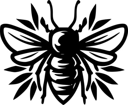 Bee, Black and White Vector