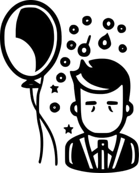 Birthday, Minimalist and Simple Silhouette - Vector illustration