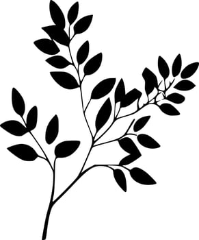 Branch, Black and White Vector illustration