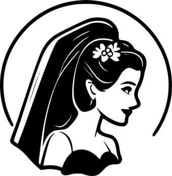 Bridal, Black and White Vector illustration