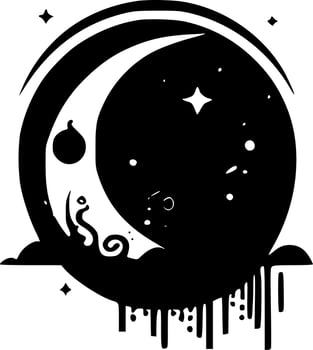 Celestial - Black and White Isolated Icon - Vector illustration