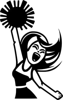 Cheer, Black and White Vector illustration