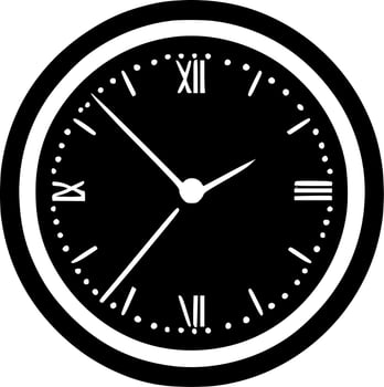 Clock Face, Minimalist and Simple Silhouette - Vector illustration