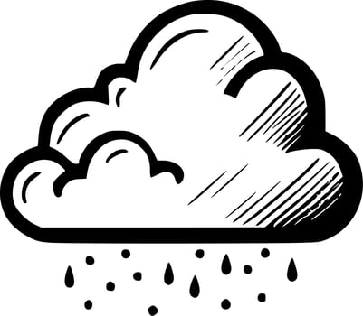 Clouds - Black and White Isolated Icon - Vector illustration