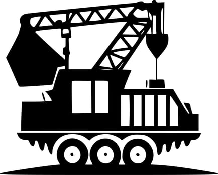 Construction, Black and White Vector illustration