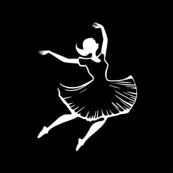 Dance - Black and White Isolated Icon - Vector illustration