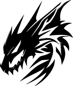 Dragons, Minimalist and Simple Silhouette - Vector illustration