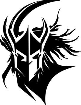 Fantasy, Black and White Vector illustration