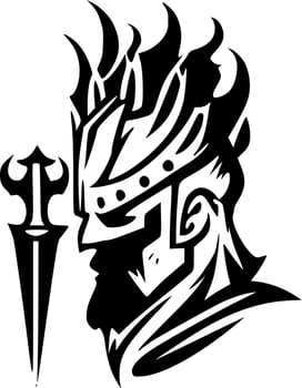 Fantasy - Black and White Isolated Icon - Vector illustration
